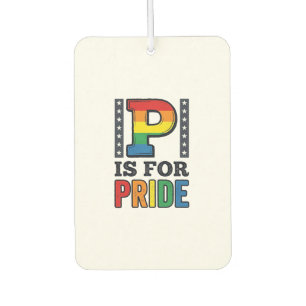 Vintage Pride Letter P Rainbow Shirt Design_1 Car Air Freshener