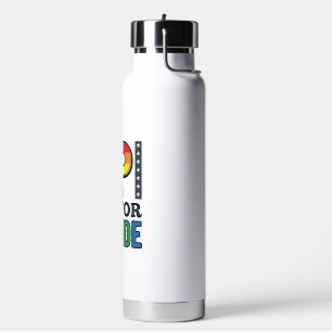 Vintage Pride Letter P Rainbow Shirt Design_1 Water Bottle