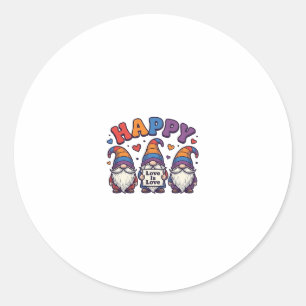 Vintage Pride Month Gnome Rainbow Shirt Design_1 Classic Round Sticker