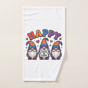 Vintage Pride Month Gnome Rainbow Shirt Design_1 Hand Towel