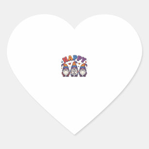 Vintage Pride Month Gnome Rainbow Shirt Design_1 Heart Sticker