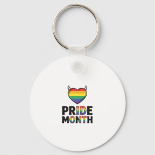Vintage Pride Month Horned Heart Shirt Design_1 Key Ring