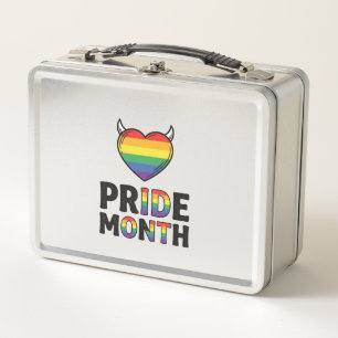 Vintage Pride Month Horned Heart Shirt Design_1 Metal Lunch Box