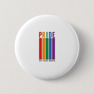 Vintage Pride Month Rainbow Typography Shirt Desig 6 Cm Round Badge