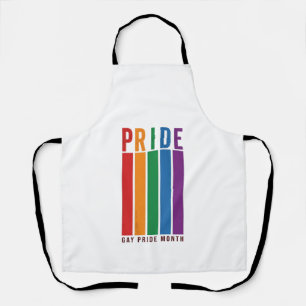 Vintage Pride Month Rainbow Typography Shirt Desig Apron