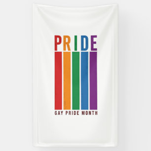 Vintage Pride Month Rainbow Typography Shirt Desig Banner