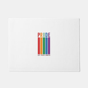 Vintage Pride Month Rainbow Typography Shirt Desig Doormat