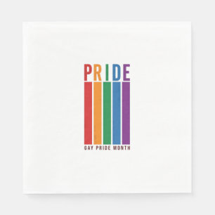 Vintage Pride Month Rainbow Typography Shirt Desig Napkin