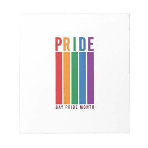 Vintage Pride Month Rainbow Typography Shirt Desig Notepad