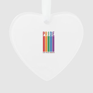 Vintage Pride Month Rainbow Typography Shirt Desig Ornament