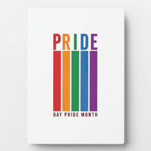 Vintage Pride Month Rainbow Typography Shirt Desig Plaque