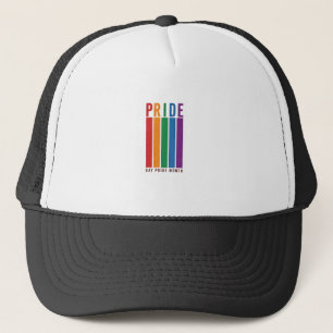 Vintage Pride Month Rainbow Typography Shirt Desig Trucker Hat