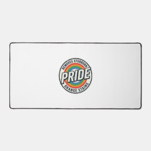 Vintage Pride Protest Rainbow Badge Vector Design_ Desk Mat