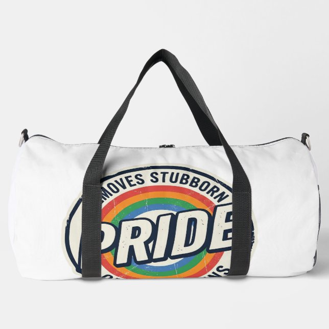 Vintage Pride Protest Rainbow Badge Vector Design_ Duffle Bag (Front)