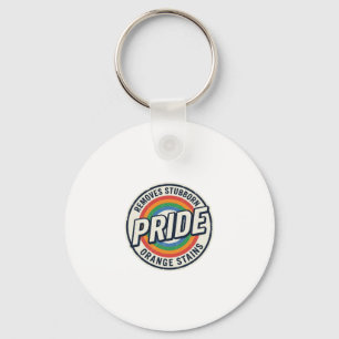 Vintage Pride Protest Rainbow Badge Vector Design_ Key Ring
