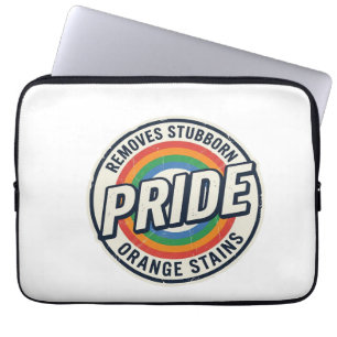 Vintage Pride Protest Rainbow Badge Vector Design_ Laptop Sleeve