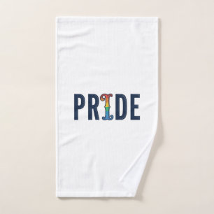 Vintage Pride Rainbow Lettering T-Shirt Design_1 Hand Towel