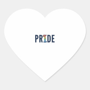 Vintage Pride Rainbow Lettering T-Shirt Design_1 Heart Sticker