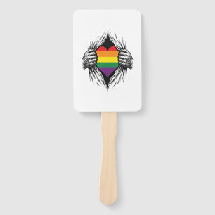 Vintage Pride Torn Shirt Vector Design_1 Hand Fan