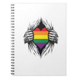 Vintage Pride Torn Shirt Vector Design_1 Notebook