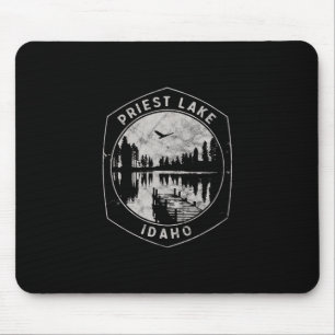 Vintage Priest Lake Idaho Outdoors Vacation Mouse Pad