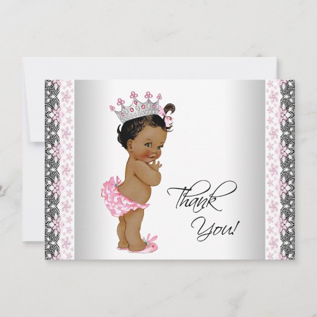 Vintage Princess Baby Shower Thank You Card (Front)