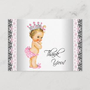 Vintage Princess Baby Shower Thank You Card