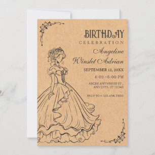 Vintage Princess birthday Invitation