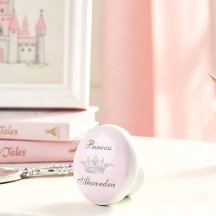 Vintage Princess Crown Pink & Grey Personal Name