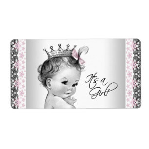 Vintage Princess Water Bottle Labels