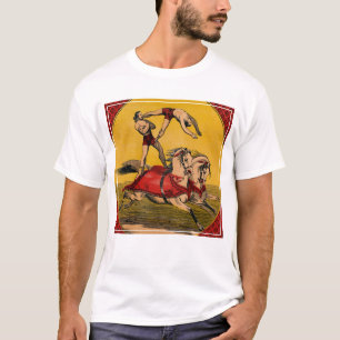 Vintage Print Of Bareback Riders Perfoming Stunts T-Shirt