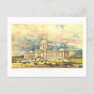 Vintage Print of State Capitol in Helena, Montana Postcard