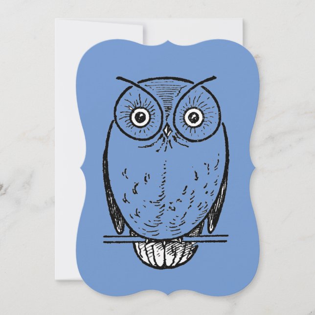 Vintage Print Owl Hoot Invitation (Front)