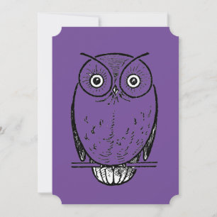 Vintage Print Owl Hoot Invitation
