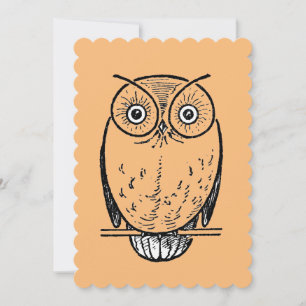 Vintage Print Owl Hoot Invitation
