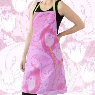 Vintage Print Pink Lily Apron