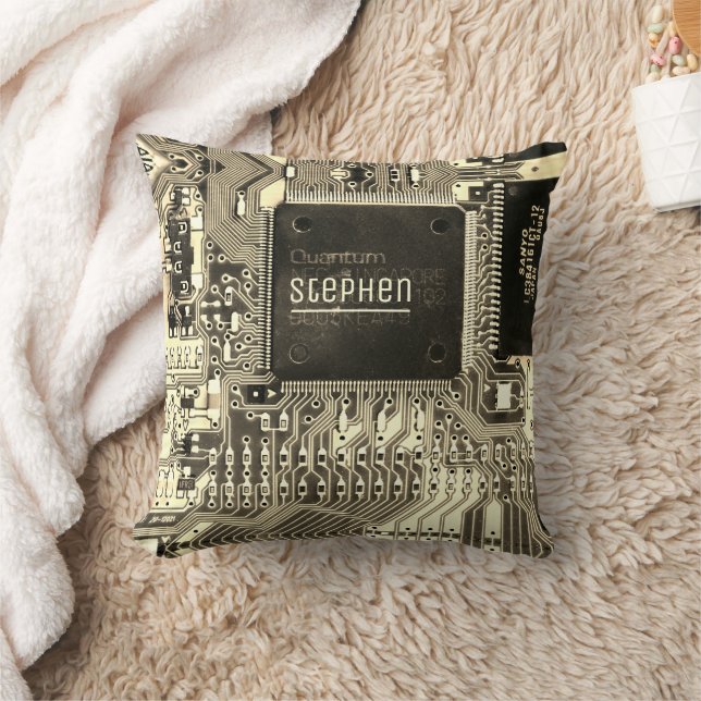 Vintage printed circuit board Geek electronic PCB Cushion (Blanket)