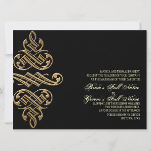 Vintage Printers Ornament Goldl - Wedding Invites