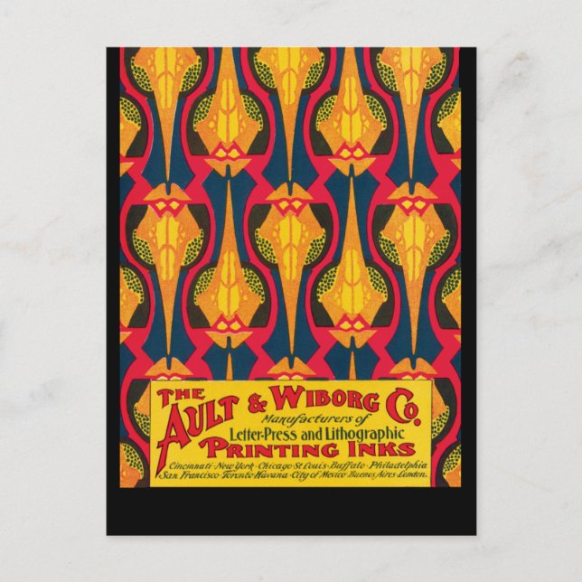 Vintage Printing Ink Advertisement Postcard (Front)