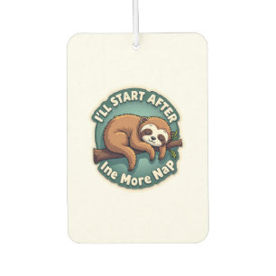 Vintage Procrastination Sloth Funny Student Shirt  Car Air Freshener