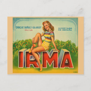 Vintage Produce Crate Label Postcard