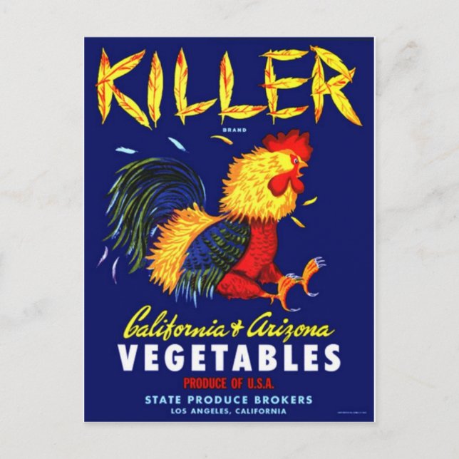 Vintage Produce Crate Label Postcard (Front)