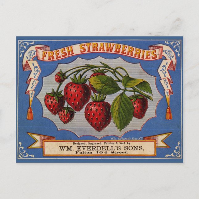 Vintage Produce Crate Label Postcard (Front)