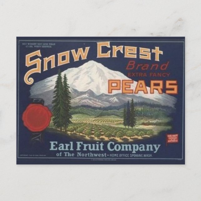 Vintage Produce Crate Label Postcard (Front)