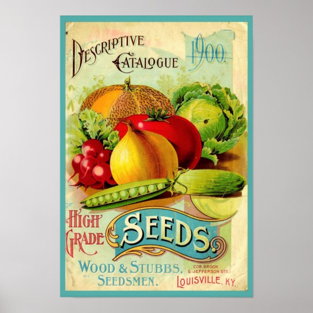 Vintage Produce Seeds Poster (Front)