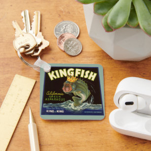 Vintage Product Can Label Art, Kingfish Asparagus Key Ring