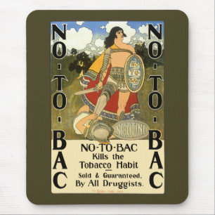 Vintage Product Label Art, No To Bac, Quit Smoking Mouse Pad