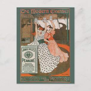 Vintage Product Label Art Pearline Modern Cleanser Postcard