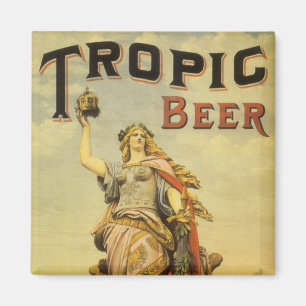 Vintage Product Label Art, Tropic Beer Gladiator Magnet