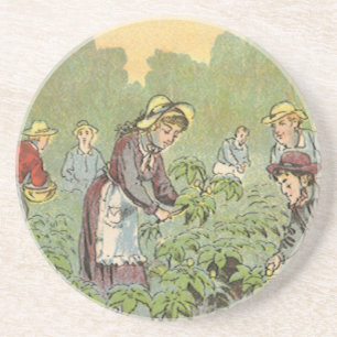 Vintage Product Label Art, Wells May Apple Pills Coaster